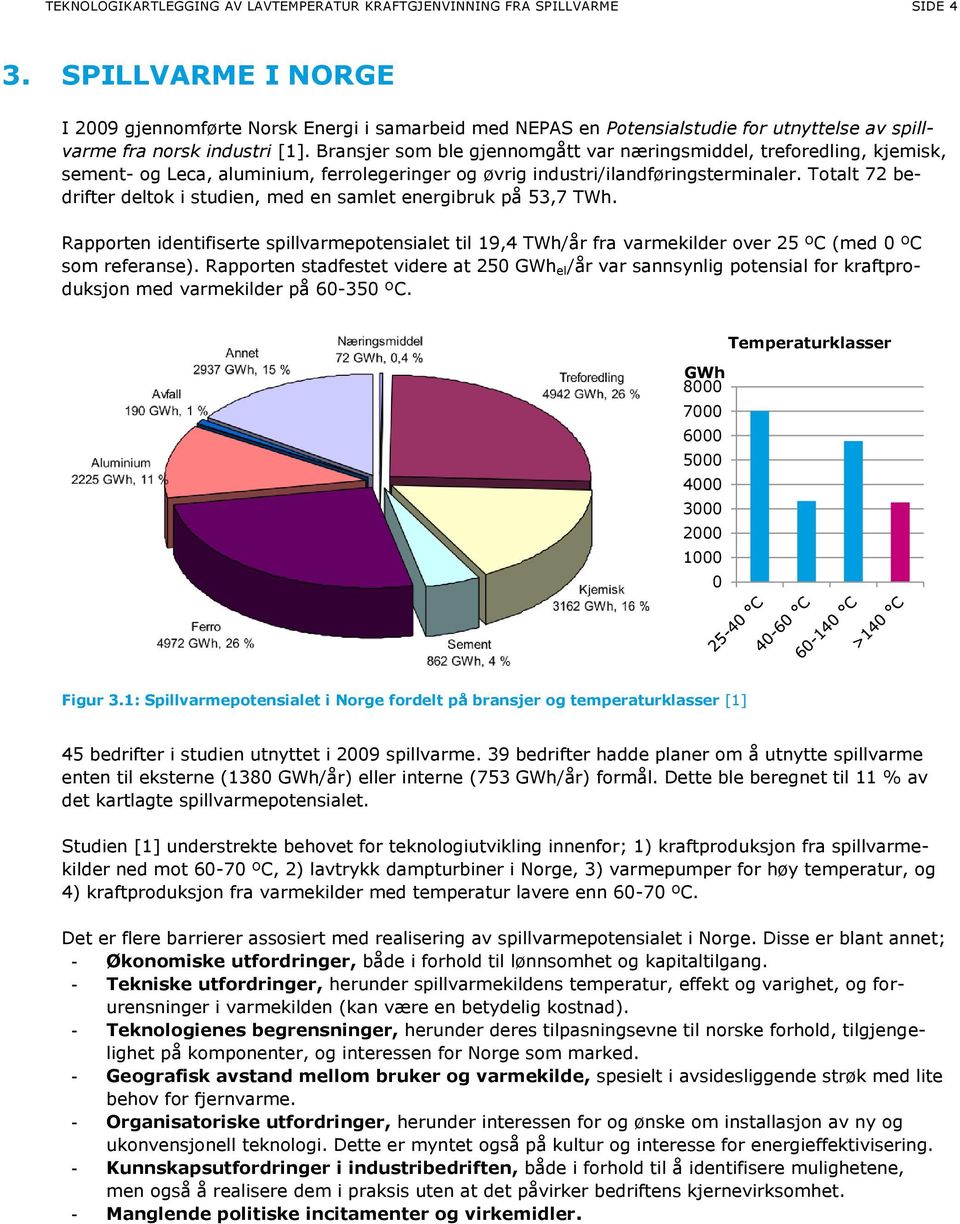 Bransjer som ble gjennomgått var næringsmiddel, treforedling, kjemisk, sement- og Leca, aluminium, ferrolegeringer og øvrig industri/ilandføringsterminaler.