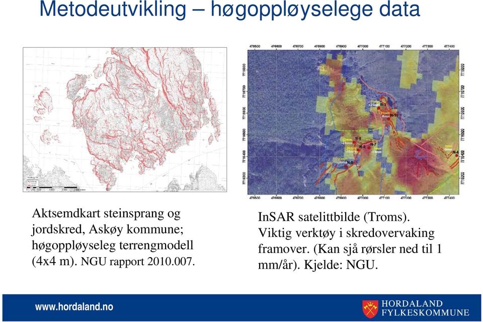 NGU rapport 2010.007. InSAR satelittbilde (Troms).