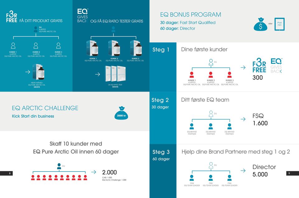 Kick Start din business 2000 kr Steg 2 30 dager Ditt første EQ team DU FSQ 1.