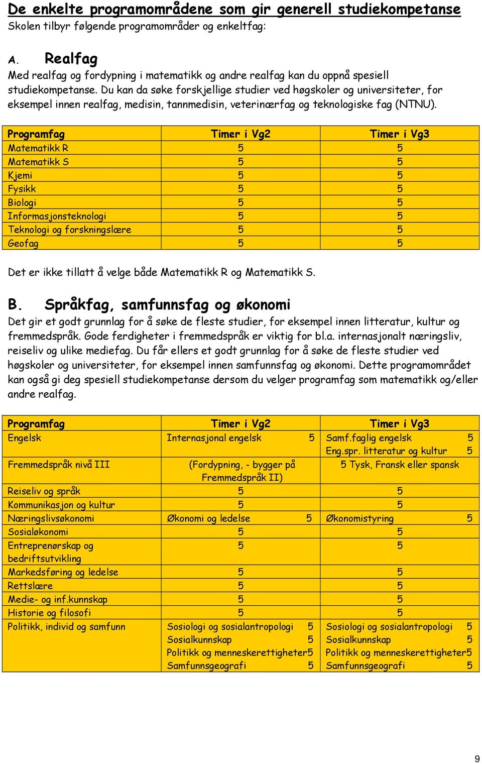 Du kan da søke forskjellige studier ved høgskoler universiteter, for eksempel innen realfag, medisin, tannmedisin, veterinærfag teknoliske fag (NTNU).