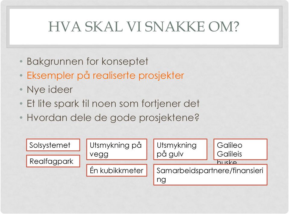 lite spark til noen som fortjener det Hvordan dele de gode prosjektene?