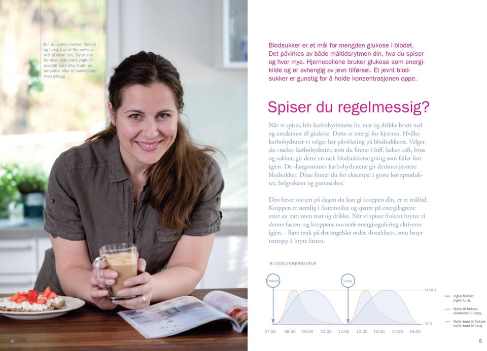 Et jevnt blodsukker er gunstig for å holde konsentrasjonen oppe. Spiser du regelmessig? Når vi spiser, blir karbohydratene fra mat og drikke brutt ned og omdannet til glukose.