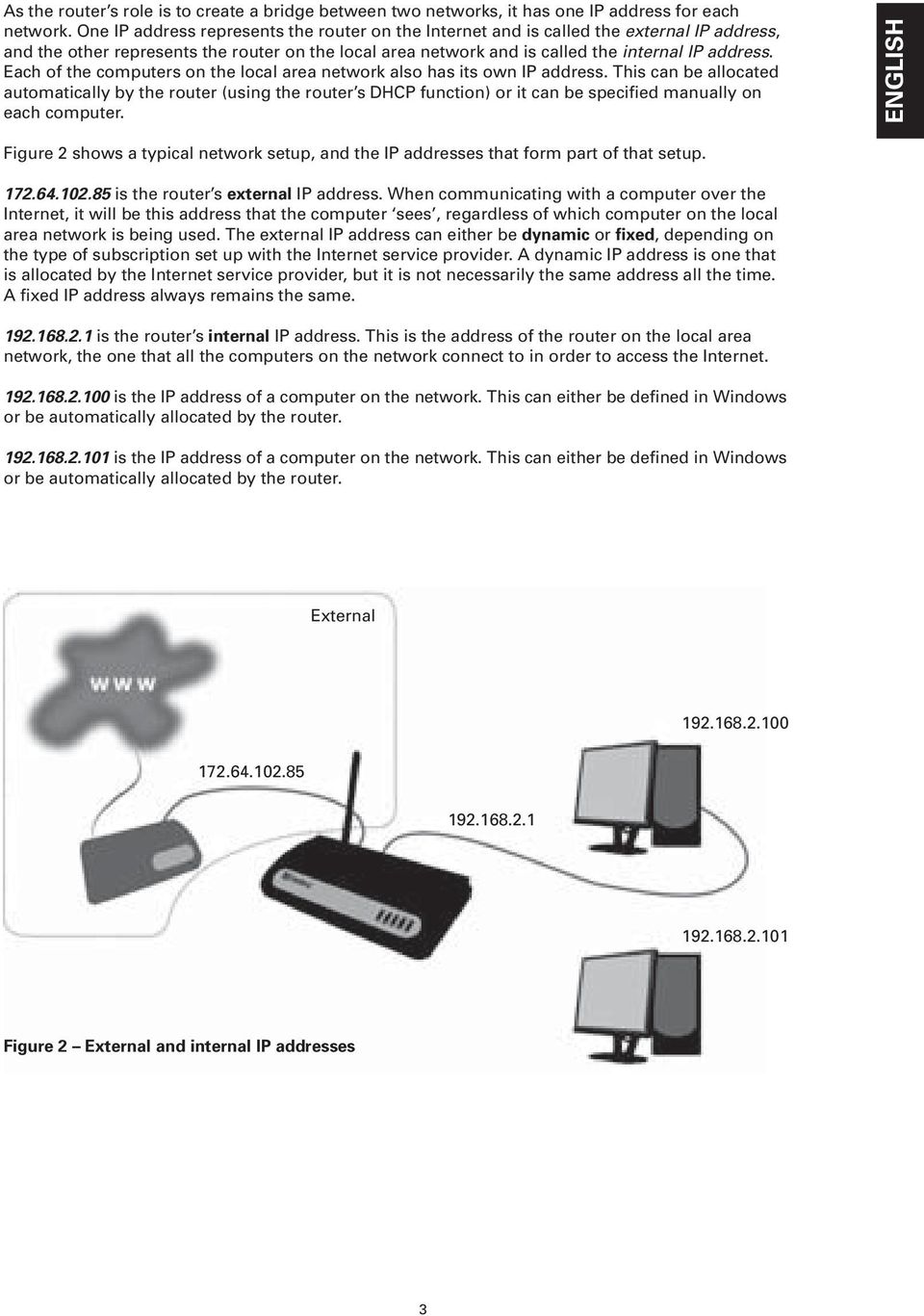 Each of the computers on the local area network also has its own IP address.