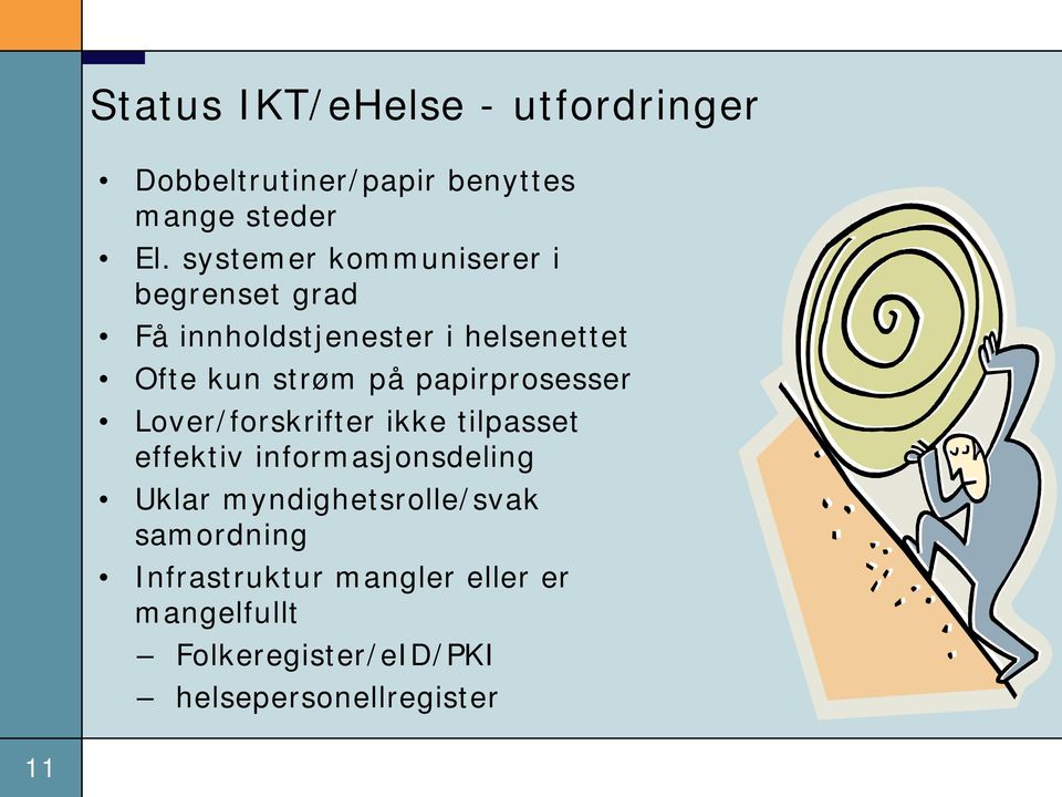 papirprosesser Lover/forskrifter ikke tilpasset effektiv informasjonsdeling Uklar