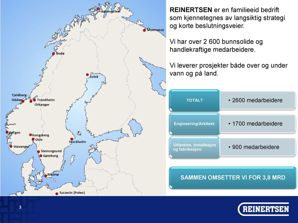 Vi leverer prosjekter både over og under vann og på land.