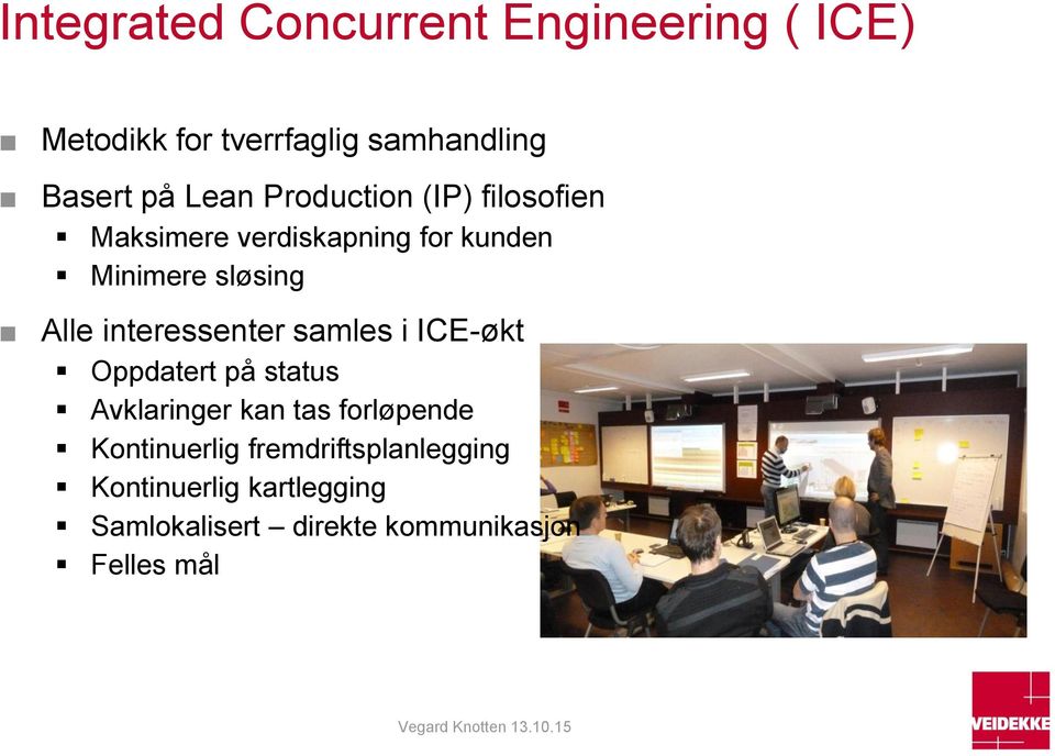 interessenter samles i ICE-økt Oppdatert på status Avklaringer kan tas forløpende