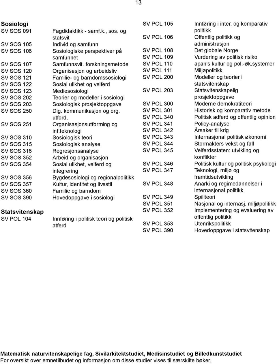 forskningsmetode Organisasjon og arbeidsliv Familie- og barndomssosiologi Sosial ulikhet og velferd Mediesosiologi Teorier og modeller i sosiologi Sosiologisk prosjektoppgave Dig.