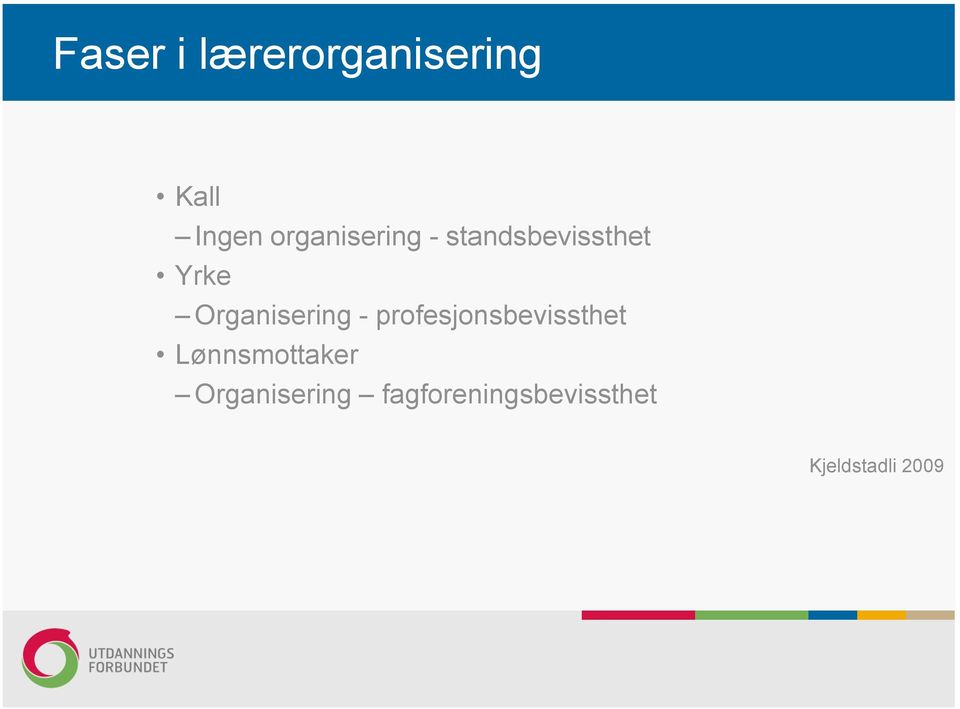 Organisering - profesjonsbevissthet