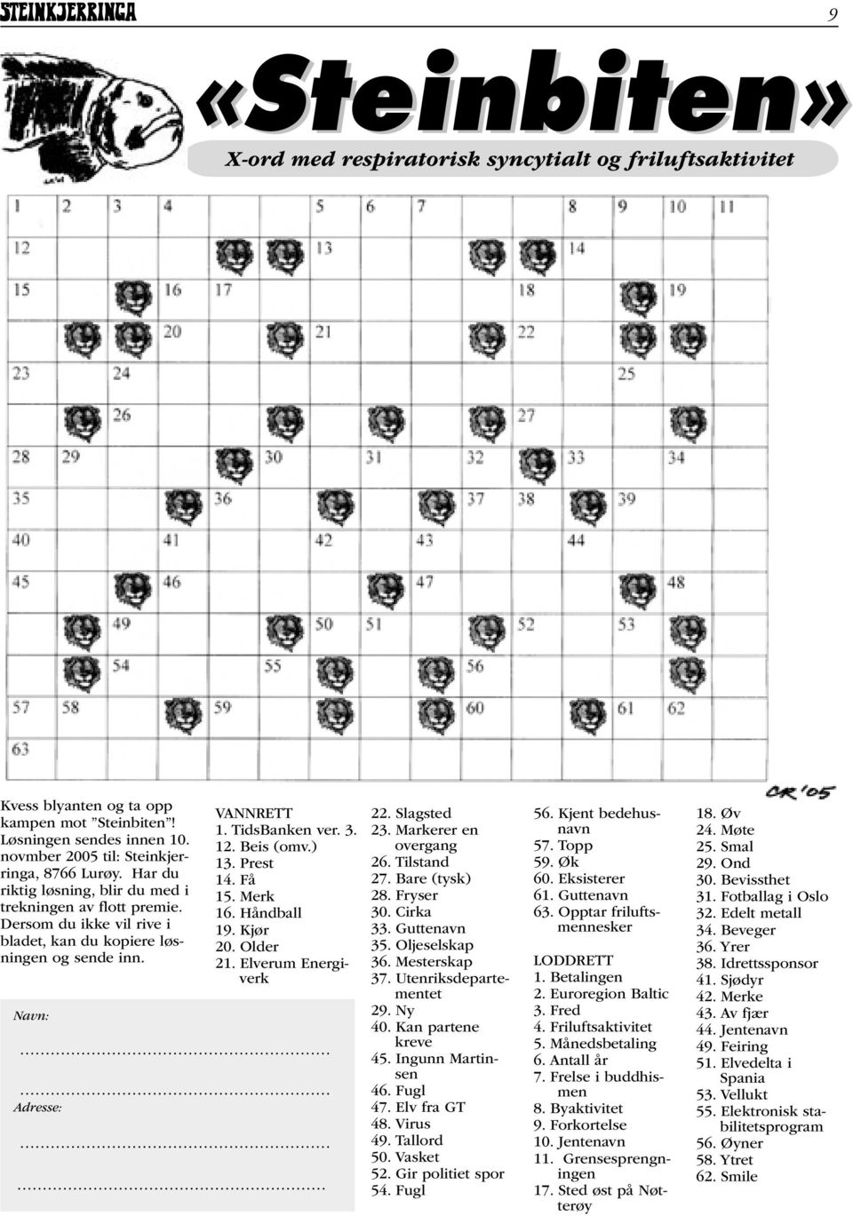 ) 13. Prest 14. Få 15. Merk 16. Håndball 19. Kjør 20. Older 21. Elverum Energiverk 22. Slagsted 23. Markerer en overgang 26. Tilstand 27. Bare (tysk) 28. Fryser 30. Cirka 33. Guttenavn 35.