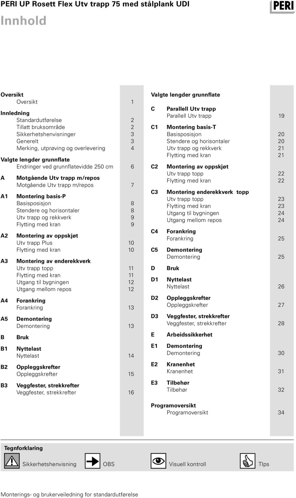 Stendere og horisontaler 8 Utv trapp og rekkverk 9 Flytting med kran 9 Montering av oppskjøt Utv trapp Plus 10 Flytting med kran 10 Montering av enderekkverk Utv trapp topp 11 Flytting med kran 11