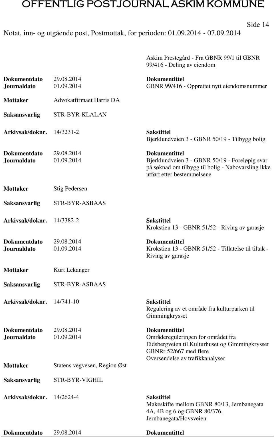 2014 Dokumentittel Journaldato 01.09.