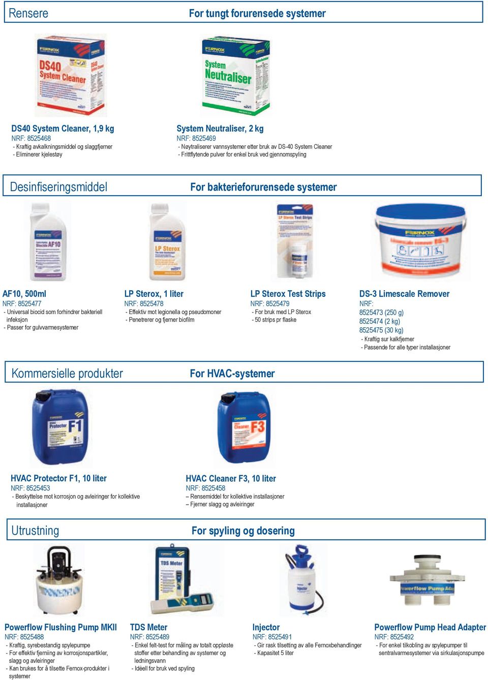 som forhindrer bakteriell infeksjon - Passer for gulvvarmesystemer LP Sterox, 1 liter 8525478 - Effektiv mot legionella og pseudomoner - Penetrerer og fjerner biofilm LP Sterox Test Strips 8525479 -