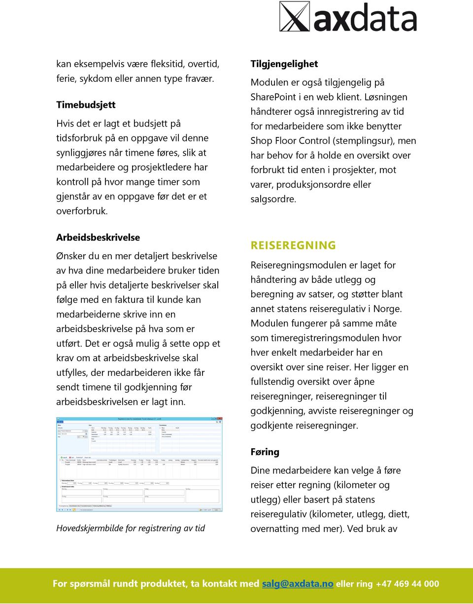 en oppgave før det er et overforbruk. Tilgjengelighet Modulen er også tilgjengelig på SharePoint i en web klient.