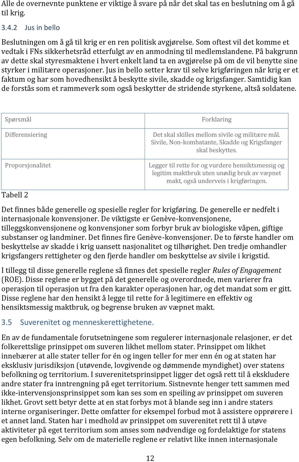 På bakgrunn av dette skal styresmaktene i hvert enkelt land ta en avgjørelse på om de vil benytte sine styrker i militære operasjoner.