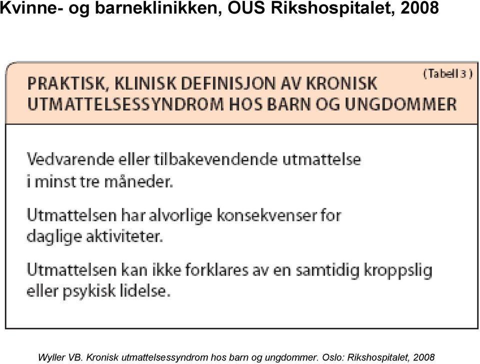 Kronisk utmattelsessyndrom hos