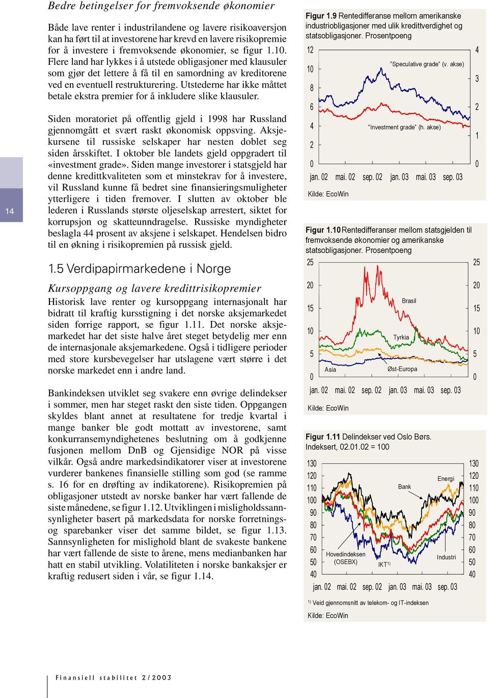 Utstederne har ikke måttet betale ekstra premier for å inkludere slike klausuler. Siden moratoriet på offentlig gjeld i 1998 har Russland gjennomgått et svært raskt økonomisk oppsving.