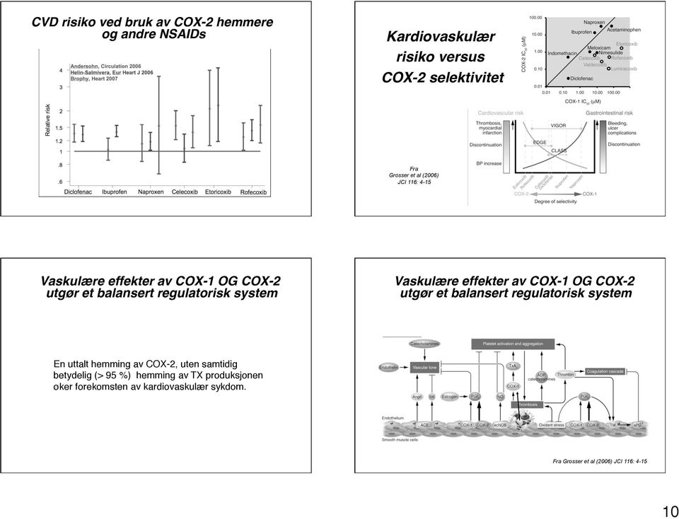 effekter av COX-1 OG COX-2 utgør et balansert regulatorisk system" En uttalt hemming av COX-2, uten samtidig
