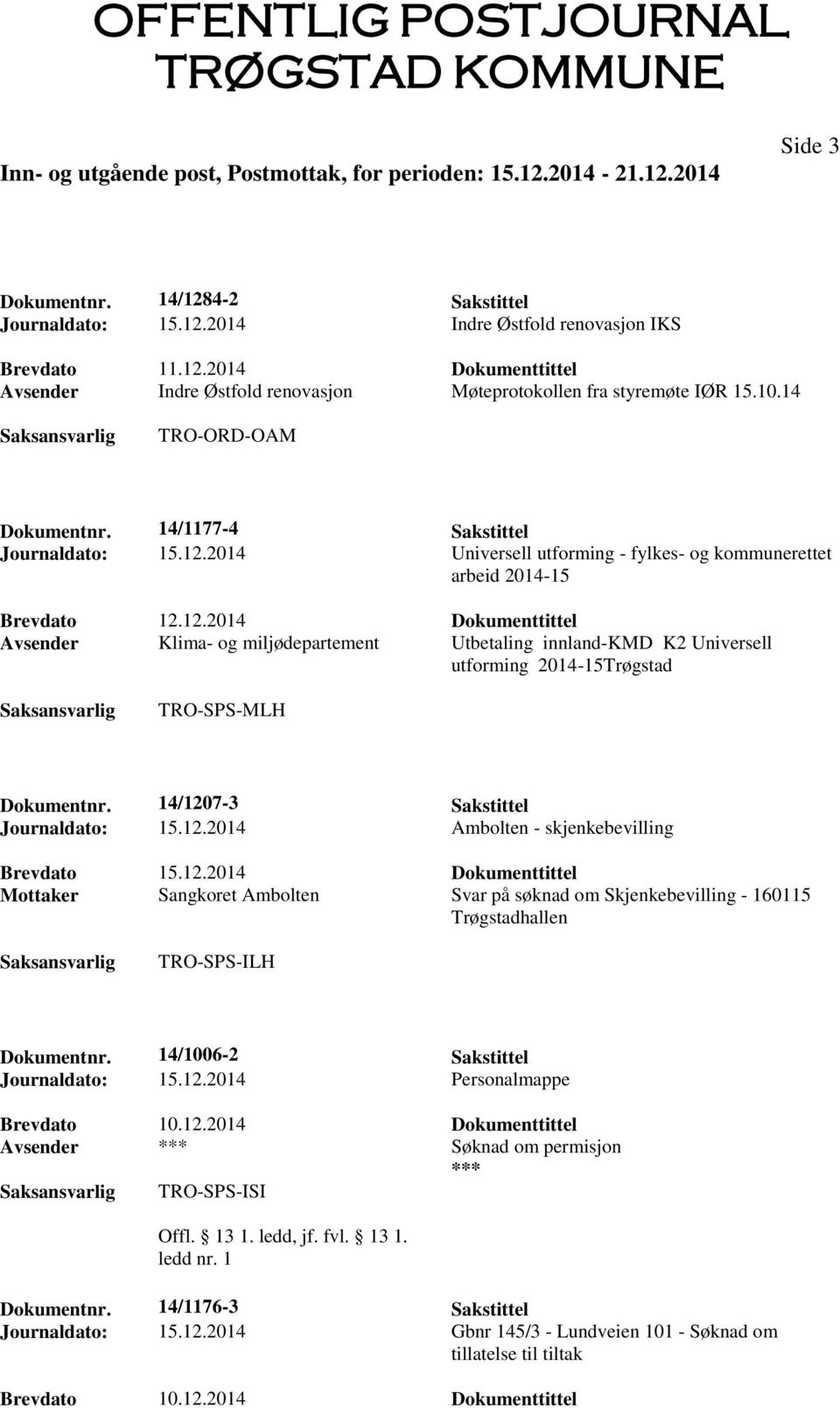 2014 Universell utforming - fylkes- og kommunerettet arbeid 2014-15 Brevdato 12.