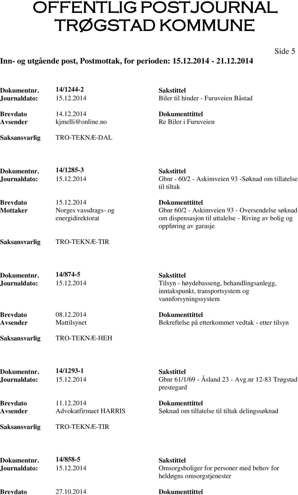 5-3 Sakstittel Journaldato: 15.12.