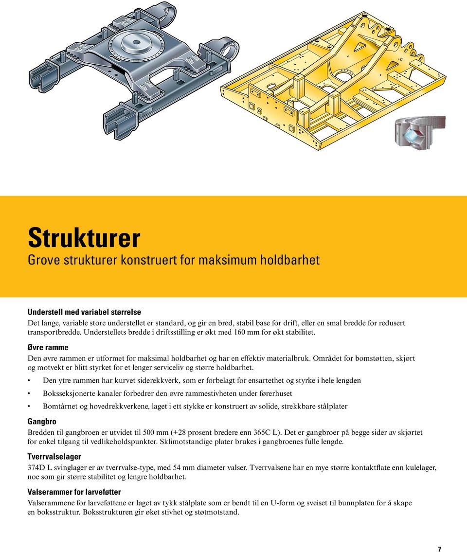 Øvre ramme Den øvre rammen er utformet for maksimal holdbarhet og har en effektiv materialbruk.