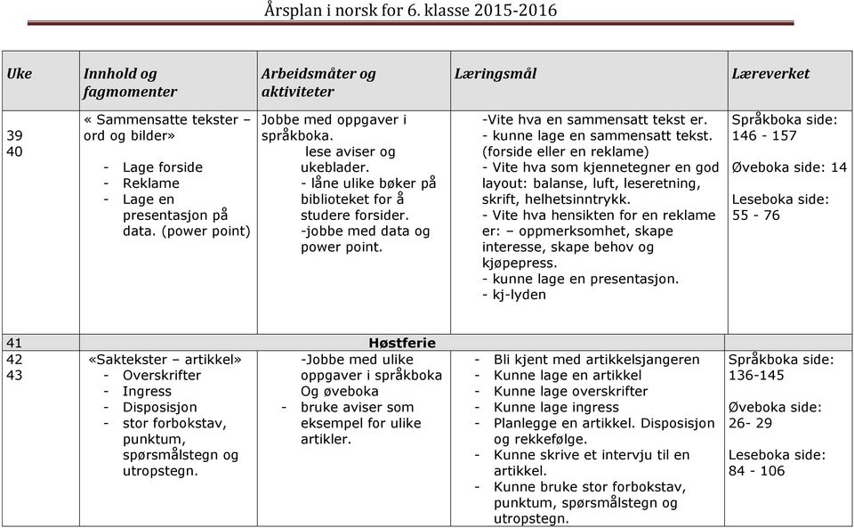 (forside eller en reklame) - Vite hva som kjennetegner en god layout: balanse, luft, leseretning, skrift, helhetsinntrykk.