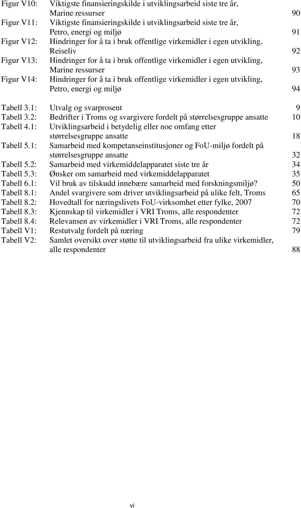 Hindringer for å ta i bruk offentlige virkemidler i egen utvikling, Petro, energi og miljø 94 Tabell 3.1: Utvalg og svarprosent 9 Tabell 3.