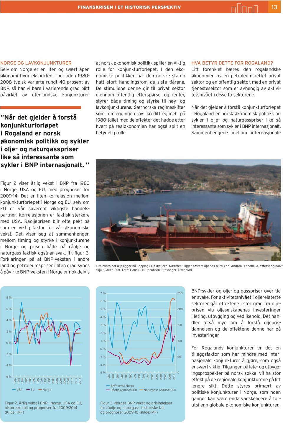 Når det gjelder å forstå konjunkturforløpet i Rogaland er norsk økonomisk politikk og sykler i olje- og naturgasspriser like så interessante som sykler i BNP internasjonalt.