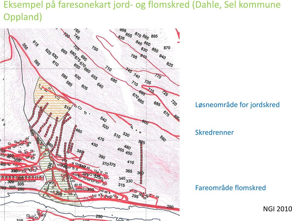 Oppland) Løsneområde for jordskred