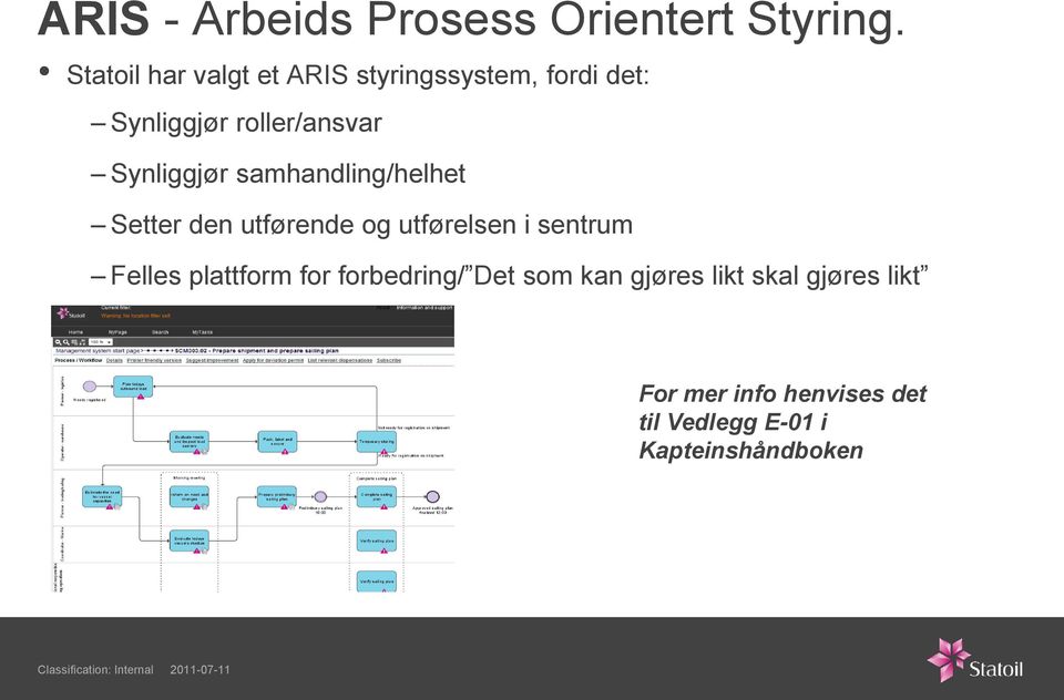 Synliggjør samhandling/helhet Setter den utførende og utførelsen i sentrum Felles