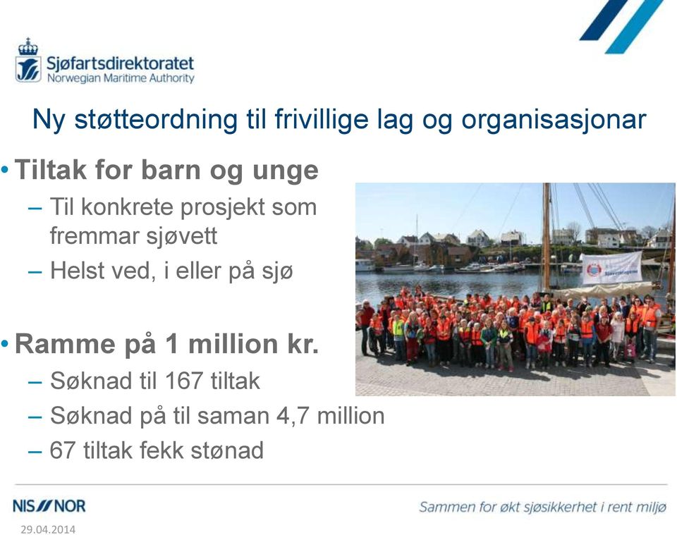 Helst ved, i eller på sjø Ramme på 1 million kr.