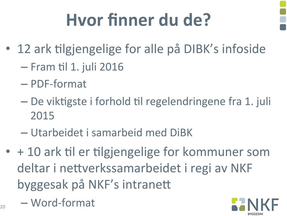 juli 2015 Utarbeidet i samarbeid med DiBK + 10 ark,l er,lgjengelige for