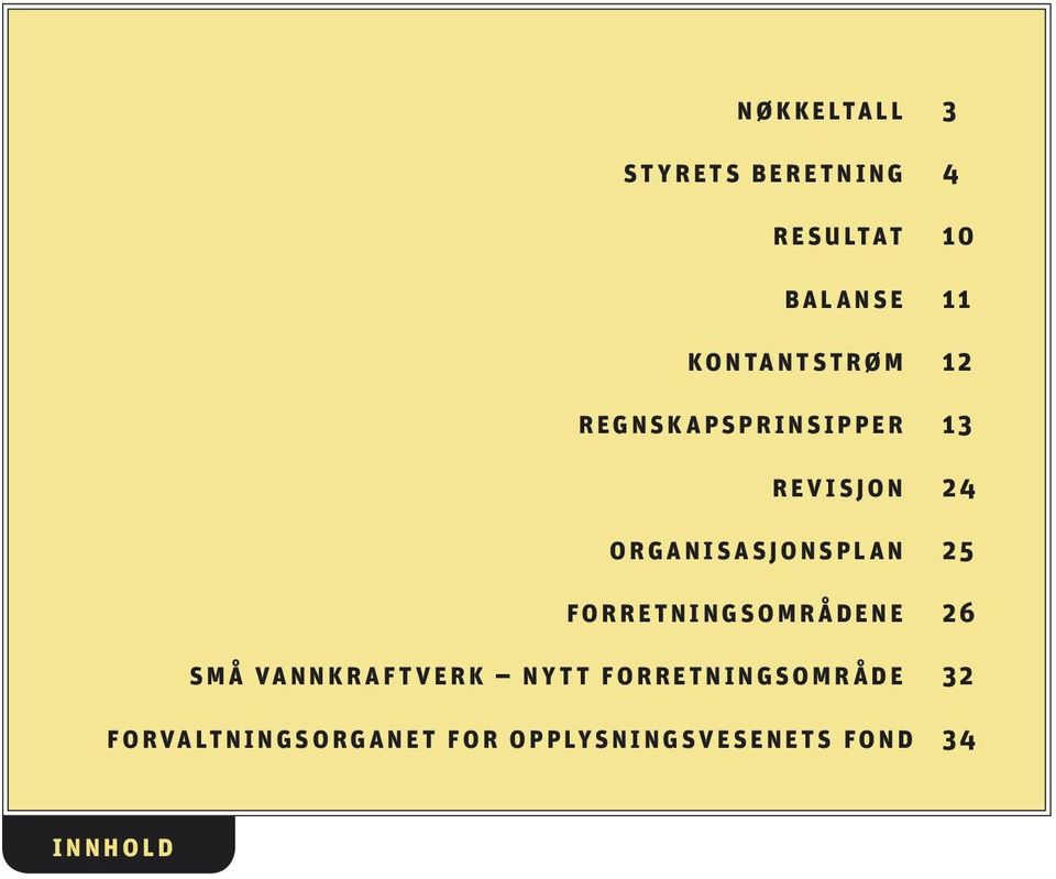 organisasjonsplan 25 forretningsområdene 26 små vannkraftverk