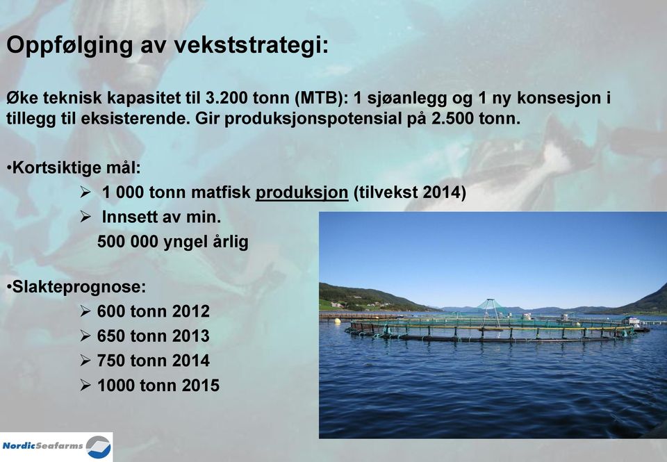 Gir produksjonspotensial på 2.500 tonn.