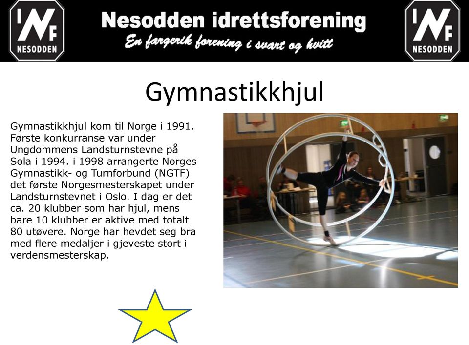 i 1998 arrangerte Norges Gymnastikk- og Turnforbund (NGTF) det første Norgesmesterskapet under