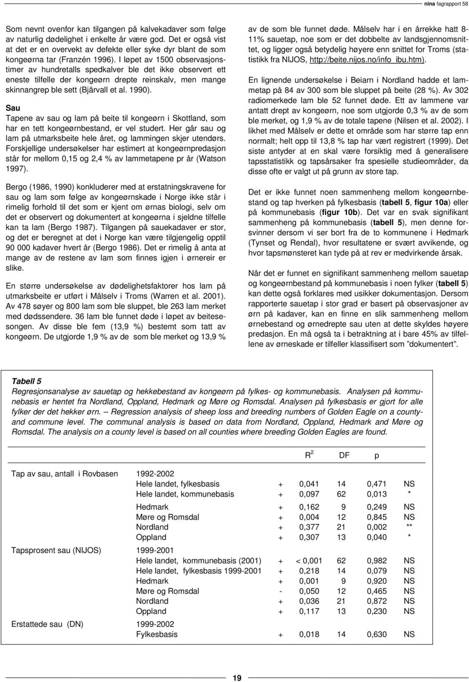 I løpet av 1500 observasjonstimer av hundretalls spedkalver ble det ikke observert ett eneste tilfelle der kongeørn drepte reinskalv, men mange skinnangrep ble sett (Bjärvall et al. 1990).