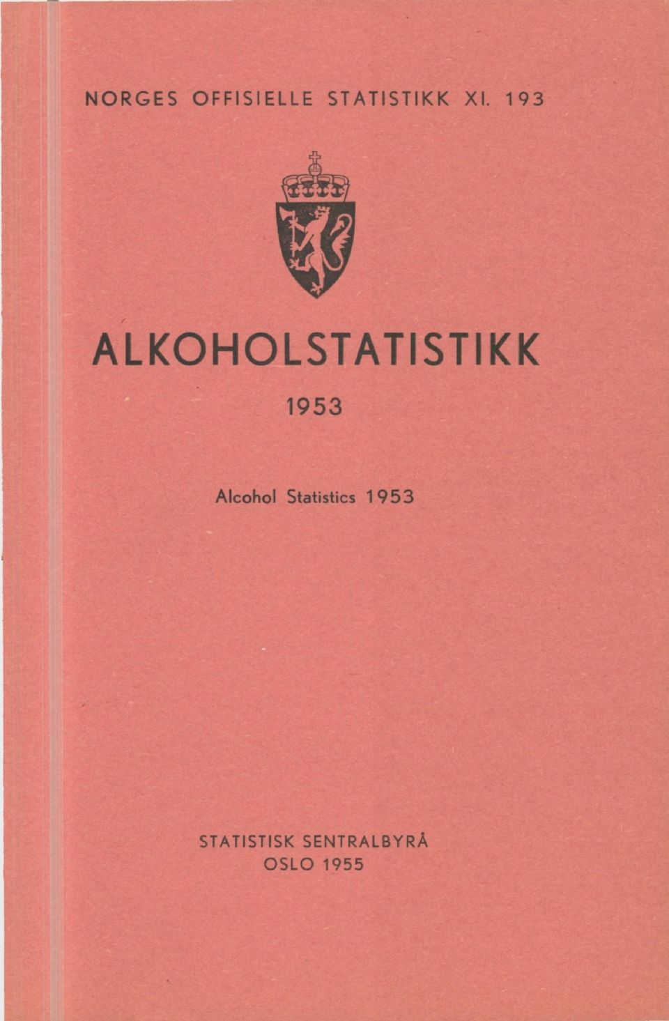 1953 Alcohol Statistics 1953