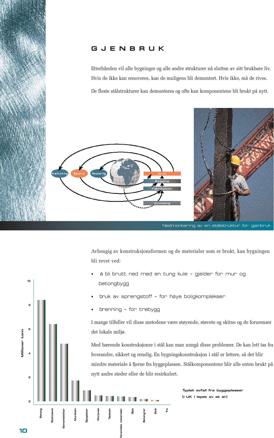 Nedmontering av en stålstruktur for gjenbruk Avhengig av konstruksjonsformen og de materialer som er brukt, kan bygningen bli revet ved: å bli brutt ned med en tung kule gjelder for mur og 10