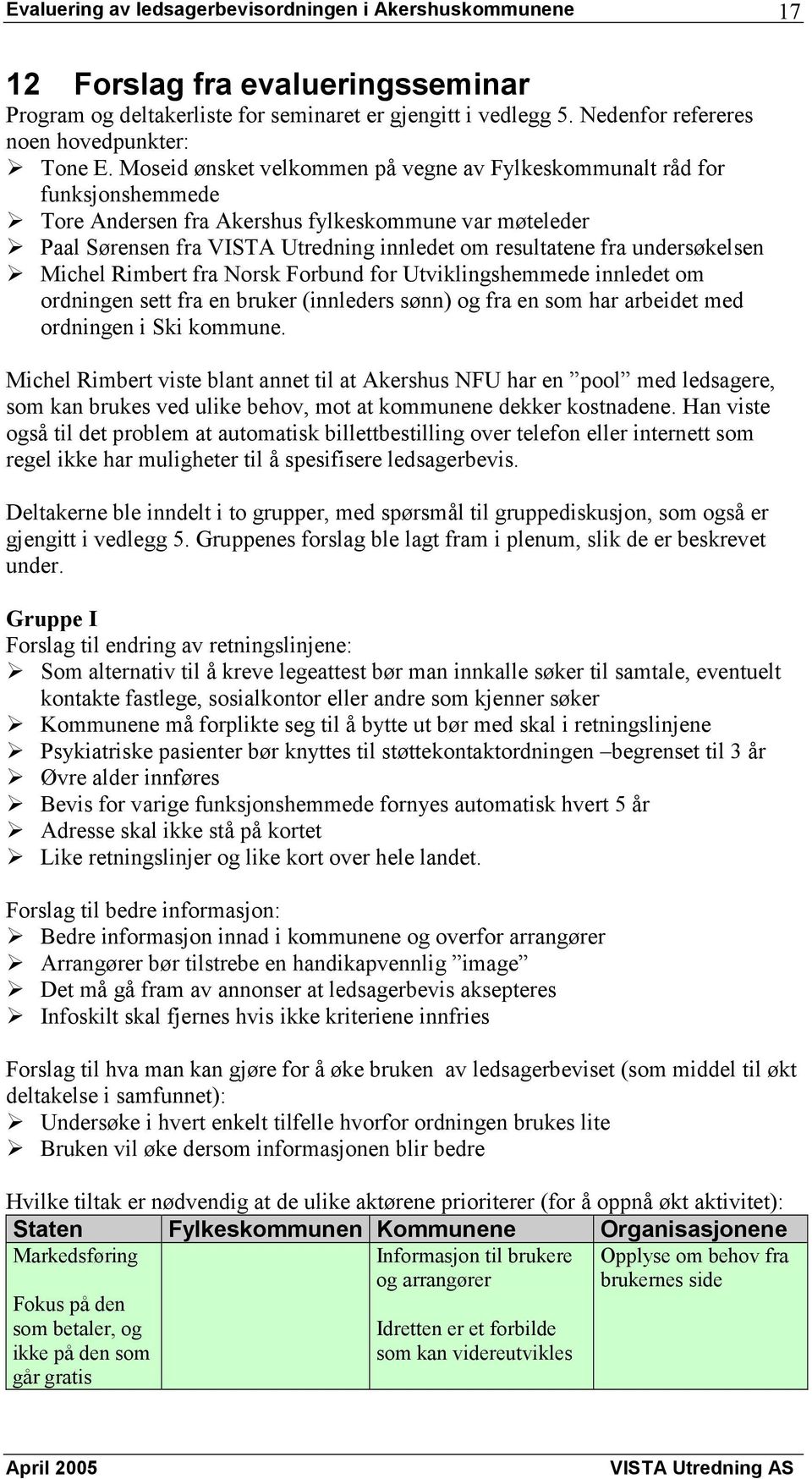 undersøkelsen # Michel Rimbert fra Norsk Forbund for Utviklingshemmede innledet om ordningen sett fra en bruker (innleders sønn) og fra en som har arbeidet med ordningen i Ski kommune.