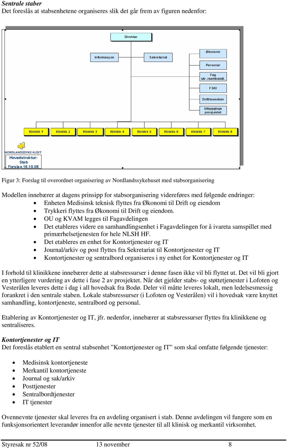 eiendom. OU og KVAM legges til Fagavdelingen Det etableres videre en samhandlingsenhet i Fagavdelingen for å ivareta samspillet med primærhelsetjenesten for hele NLSH HF.