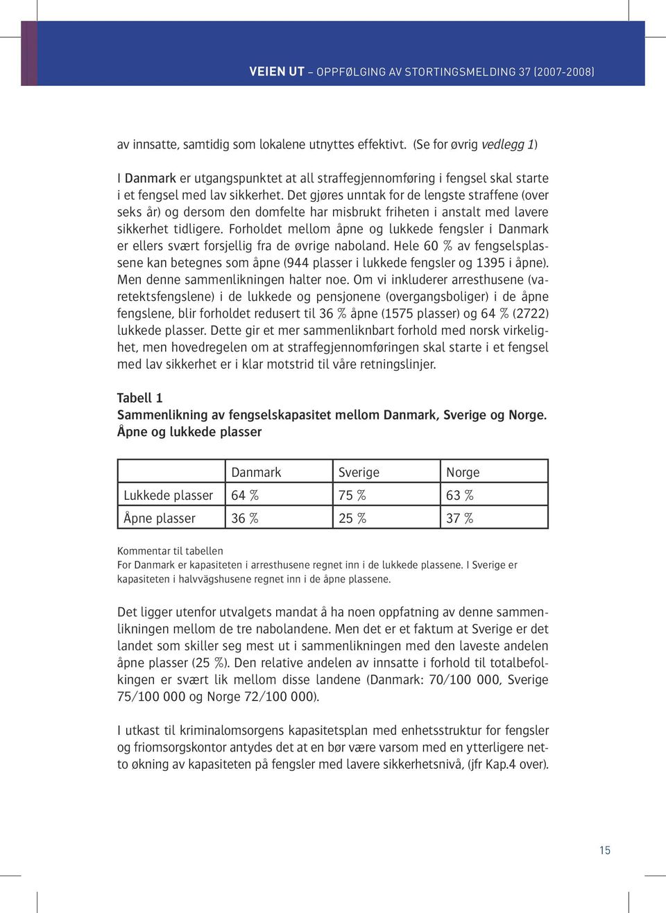 Det gjøres unntak for de lengste straffene (over seks år) og dersom den domfelte har misbrukt friheten i anstalt med lavere sikkerhet tidligere.