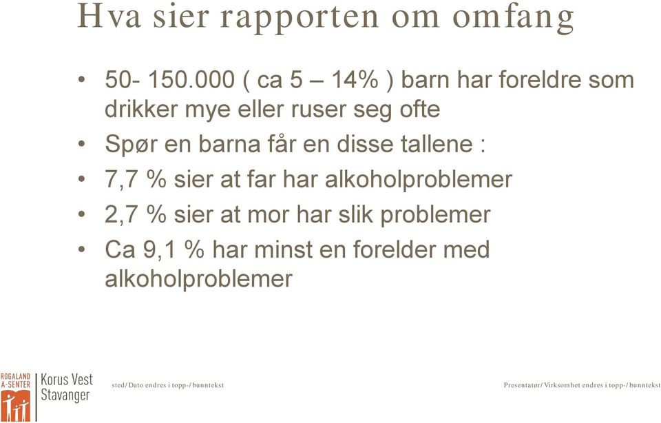 ofte Spør en barna får en disse tallene : 7,7 % sier at far har