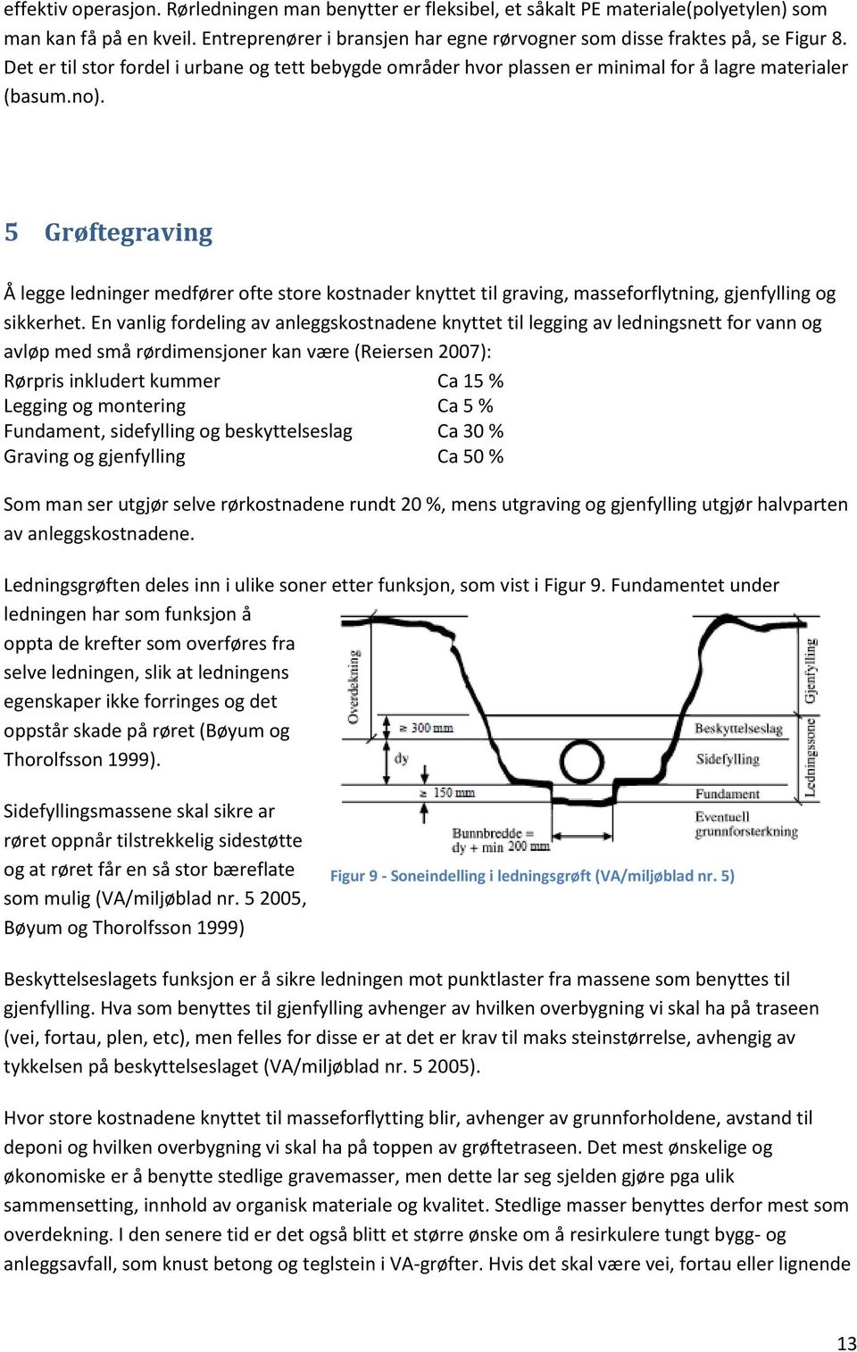 5 Grøftegraving Å legge ledninger medfører ofte store kostnader knyttet til graving, masseforflytning, gjenfylling og sikkerhet.