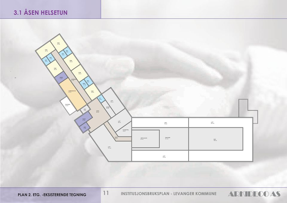 ROM 101,7 m2 63,1 m2 DISP. 160,8 m2 LOFT 114,1 m2 LOFT 81,3 m2 13038 Mulighetstudie Helsebygg, Levanger, Åsen Helsetun. 2. Etasje - ekist.