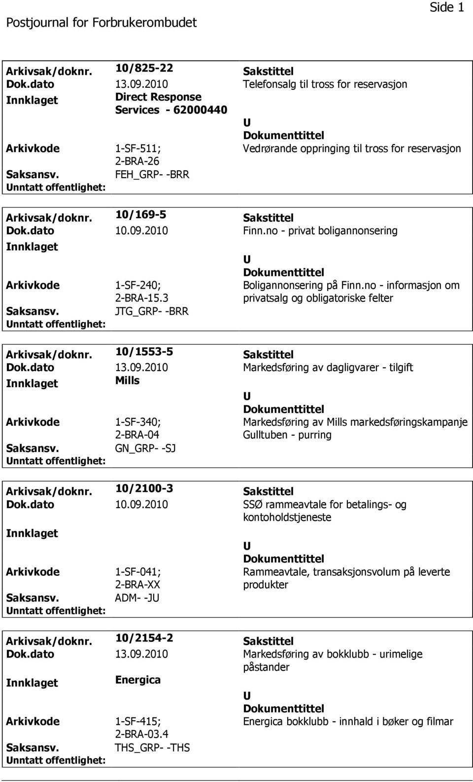 10/169-5 Sakstittel Dok.dato 10.09.2010 Finn.no - privat boligannonsering nnklaget 1-SF-240; 2-BRA-15.3 JTG_GRP- -BRR Boligannonsering på Finn.