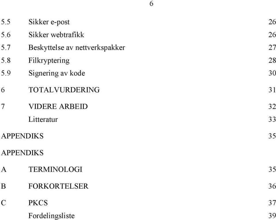 9 Signering av kode 30 6 TOTALVURDERING 31 7 VIDERE ARBEID 32