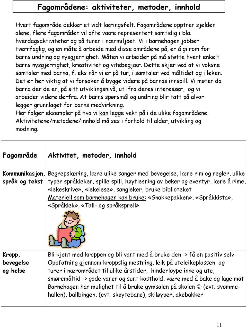 Måten vi arbeider på må støtte hvert enkelt barns nysgjerrighet, kreativitet og vitebegjær. Dette skjer ved at vi voksne samtaler med barna, f.