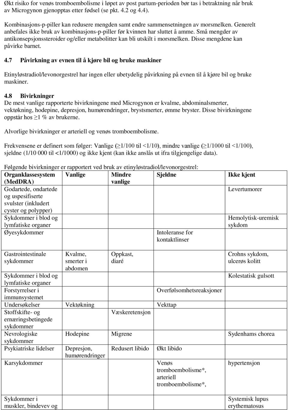 Små mengder av antikonsepsjonssteroider og/eller metabolitter kan bli utskilt i morsmelken. Disse mengdene kan påvirke barnet. 4.