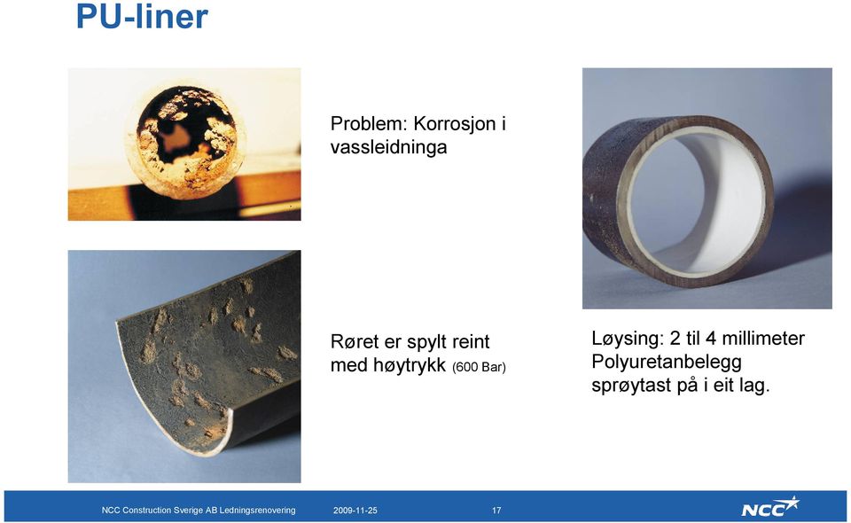 millimeter Polyuretanbelegg sprøytast på i eit lag.