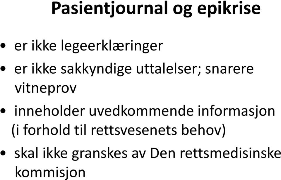 inneholder uvedkommende informasjon (i forhold til