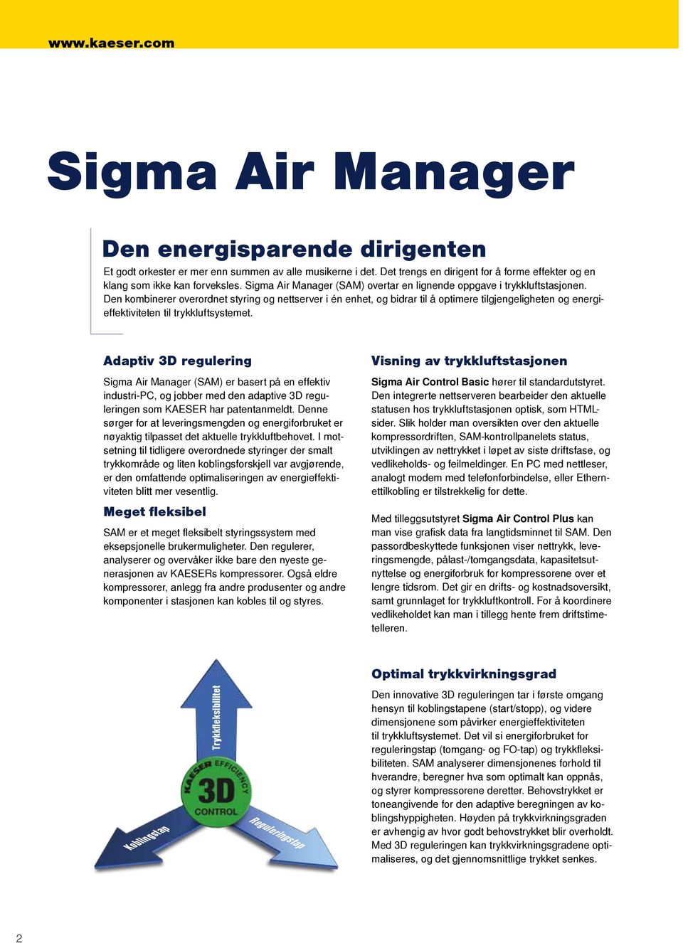 Den kombinerer overordnet styring og nettserver i én enhet, og bidrar til å optimere tilgjengeligheten og energieffektiviteten til trykkluftsystemet.